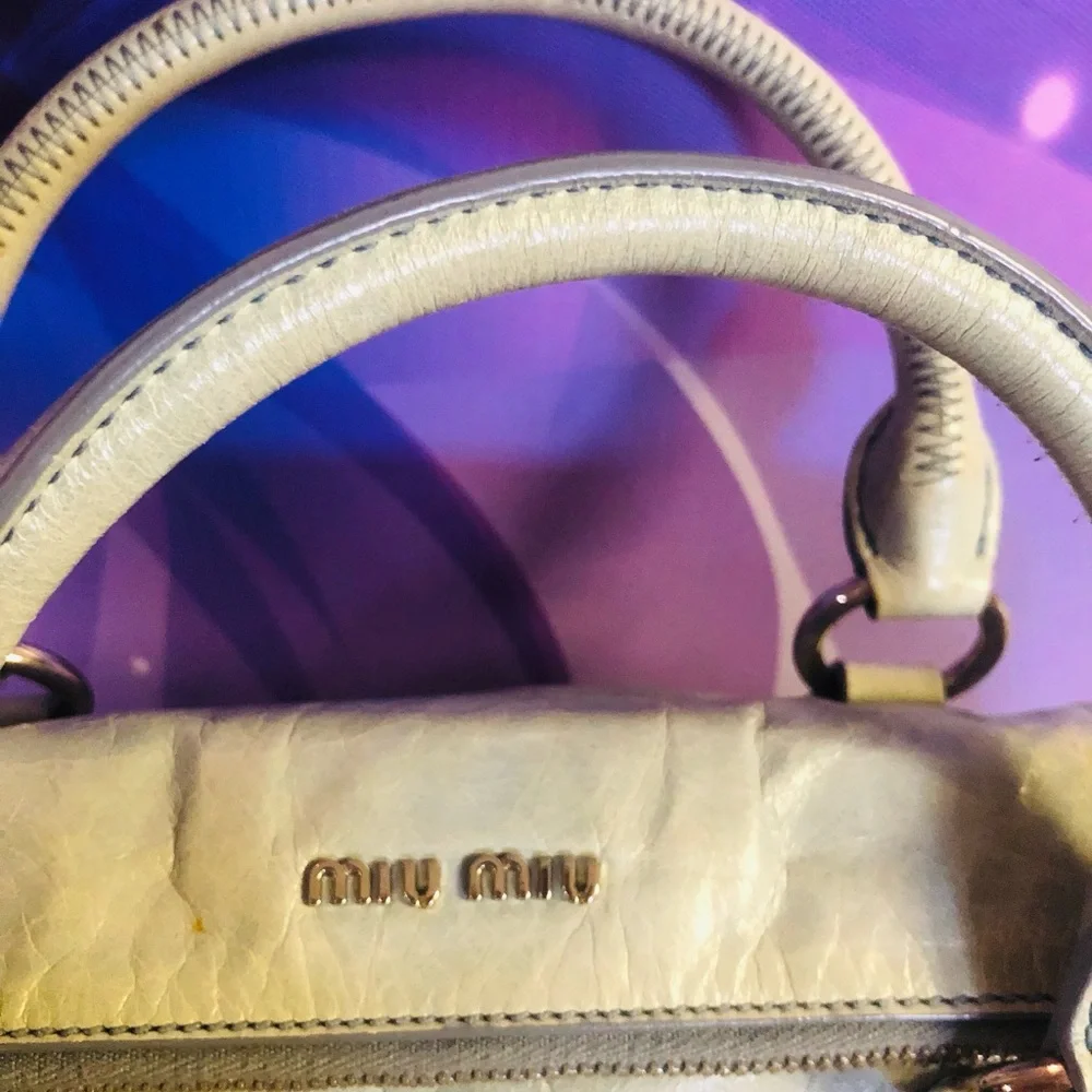Miu Miu Blueish gray Leather Bag with silver Detail - Picture 3 of 13